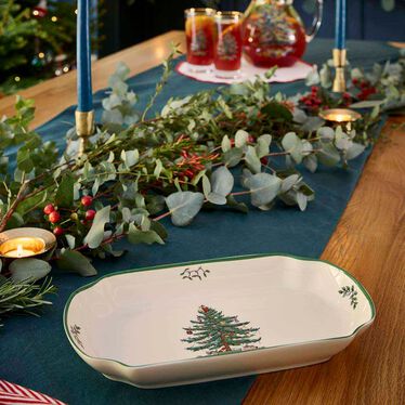 Christmas Tree Rectangular Serving Tray